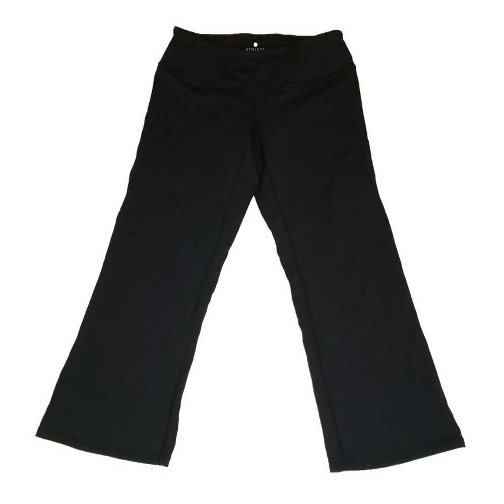Athleta Black Back Slit Capri Yoga Leggings XS